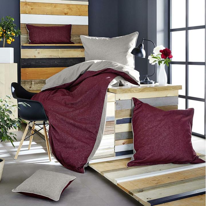 Produktbild Biberna Melange Flanell Wendebettwäsche 840500 (Bettwäsche Set, 155 x 220 cm, 80 x 80 cm)