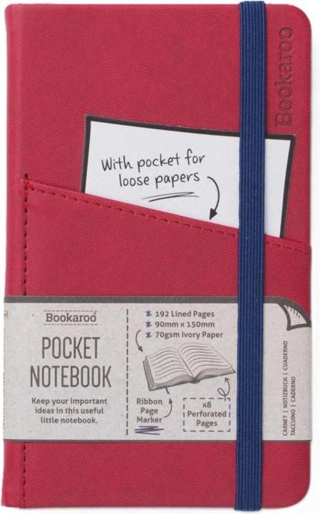 IF Bookaroo Notizbuch Journal Pocket A6 – Burgunderrot (À rayures, Couverture rigide)