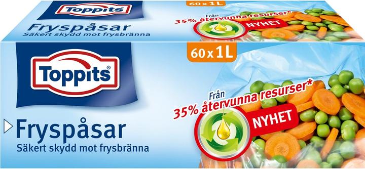 Produktbild Toppits Fryspåsar 1L 60st (Obs 9st DFP) (60 x)