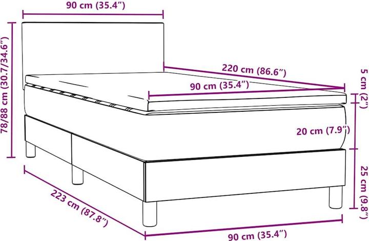 Produktbild vidaXL Marjeta (90 x 220 cm)