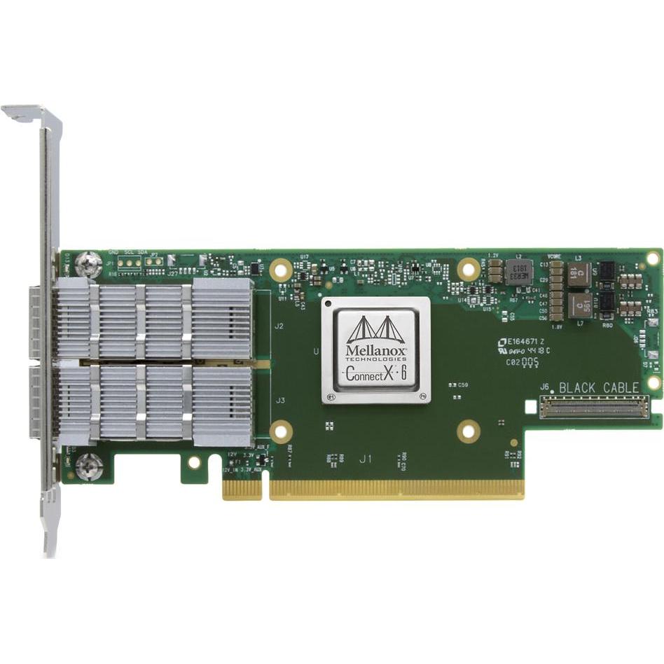 NVIDIA ConnectX-6 VPI Adpcard SP QSFP56 Tall Br (PCI Express 3.0), Netzwerkkarte, Silber