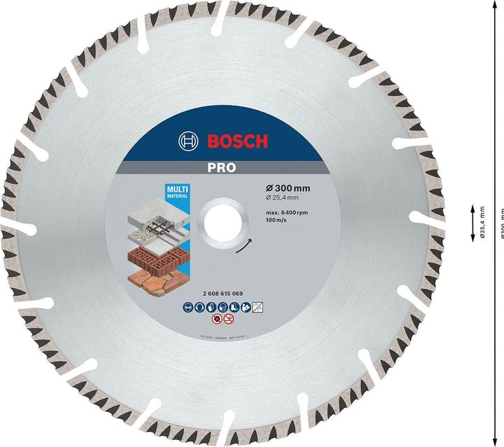 Actual product image Bosch Professional Zubehör PRO Multi Material diamond cutting disc, 300 x 25.4 mm