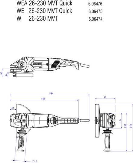 Actual product image Metabo WEA 26 MVT Quick (230 mm)