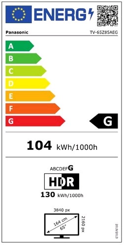 Energy Label Panasonic TV-65Z85AEG (65", OLED, 4K, 2024)