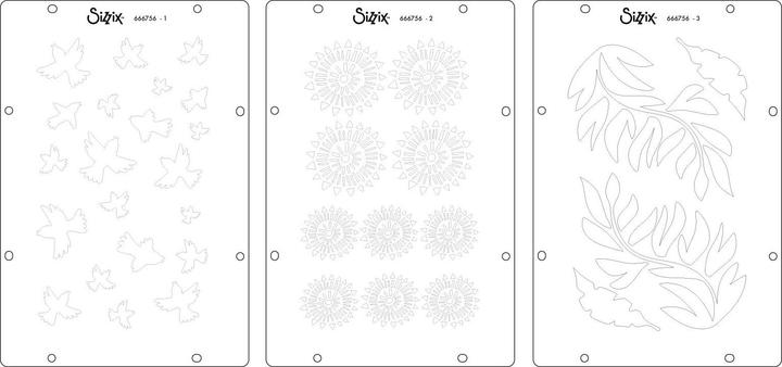 Produktbild Sizzix Studio Stempelset 5er-Pack / 3er-Pack Schablonen - "Ikigai" von Cat Kerr