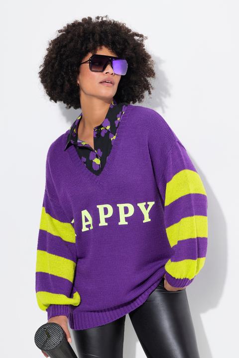 Produktbild Angel of Style Pullover, oversized, HAPPY, Ringel-Ärmel (46, 48)