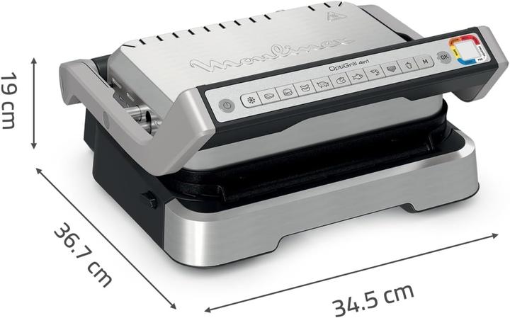 Moulinex Grill intelligent 4-en-1, cuisson saine, résultats dorés, nettoyage facile