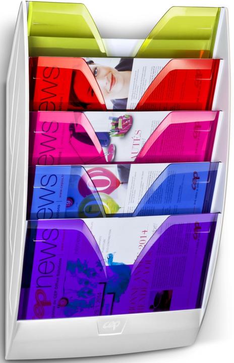 Durable Wall Brochure Holder 5f.White/Multicolored (24 x 32 cm)