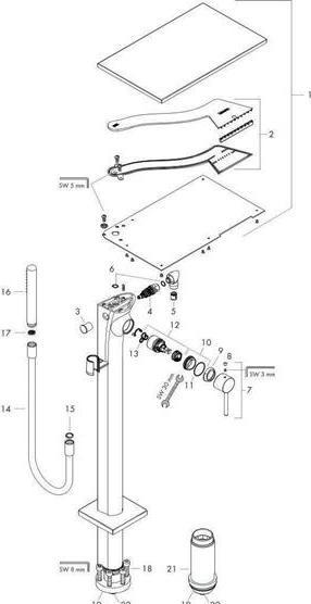 Actual product image Axor Single lever bath mixer MASSAUD DN 15, floor standing chrome
