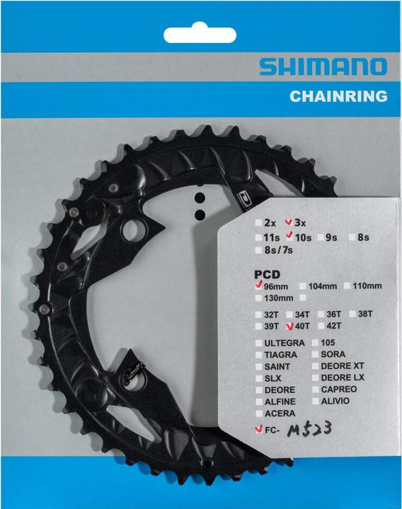 Produktbild Shimano Kettenblatt FC-M523 40 Zähne AN schwarz (40)