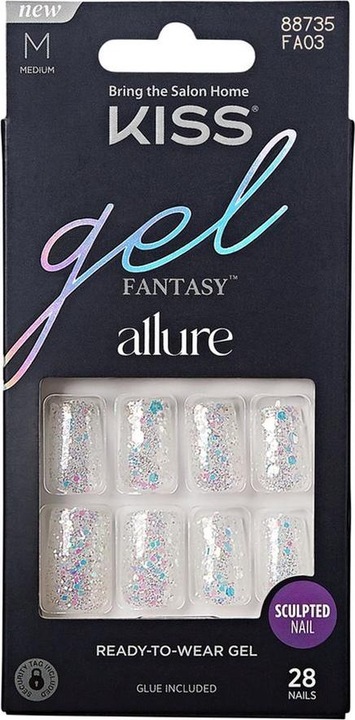 KISS Gel nails Gel Fantasy Allure - How Dazzling 28 pcs (Kunstnägel)