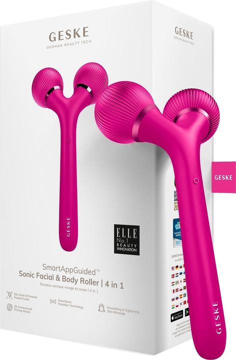 Actual product image Konjac Sponge Roller soniczy do twarzy i ciała 4w1 Geske z Aplikacją (magenta)