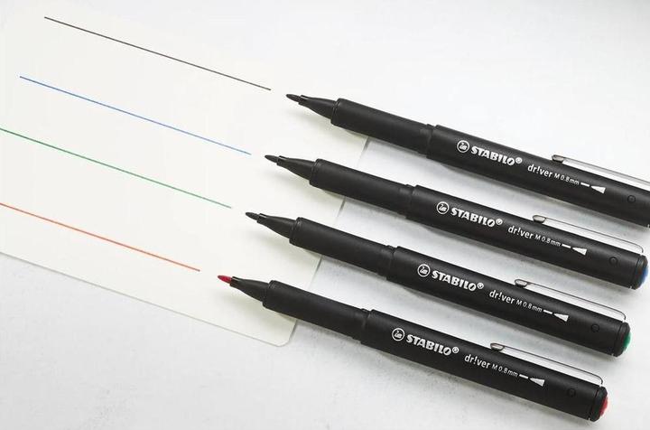 Produktbild STABILO Driver Medium 0.8mm 4er Etui (Grün, Blau, Schwarz, Rot, 4 x)