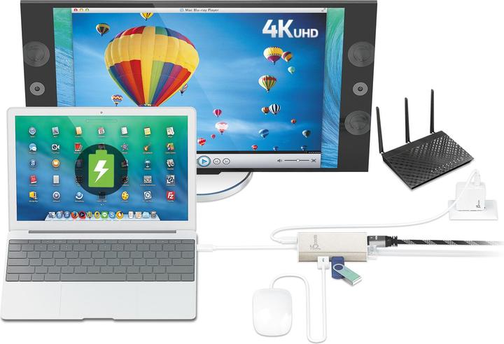 Actual product image j5Create USB 3.0 Type-C Multi Adapter (USB-C)