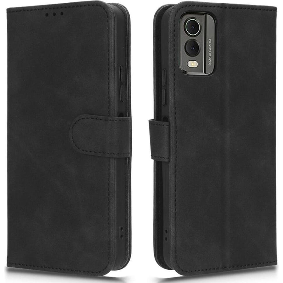 Cover-Discount Nokia C32 - Etui in Wildleder Optik schwarz (Nokia C32), Smartphone Hülle, Schwarz
