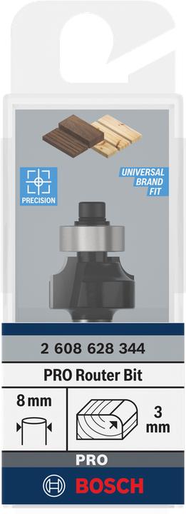 Produktbild Bosch Professional Zubehör Abrundfräser, 8 mm, R1 3 mm, L 10,2 mm, G 53 mm