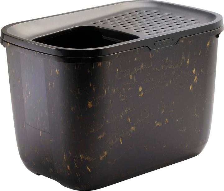 Actual product image Savic Kattenbak Hop In Marble Zwart / Goud - 58,8X39X39,5 Cm