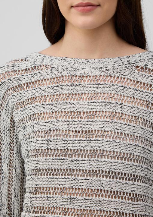 Actual product image S.Oliver Strickpullover Pullover aus Ajourstrick mit U-Boot-Ausschnitt und Fledermausärmeln (42)
