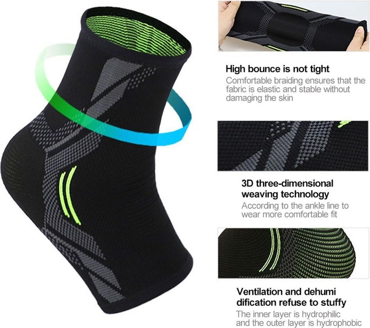 Produktbild König Design Fussbandage Bandage Fussgelenk Knöchelbandage Sprunggelenkbandage Verband (XL)