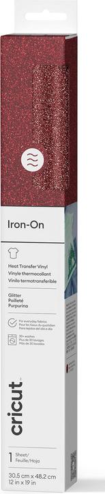 Image du produit Cricut Aufbügelfolie Glitzer Iron-On 30.5 x 48.3 cm, Weiss