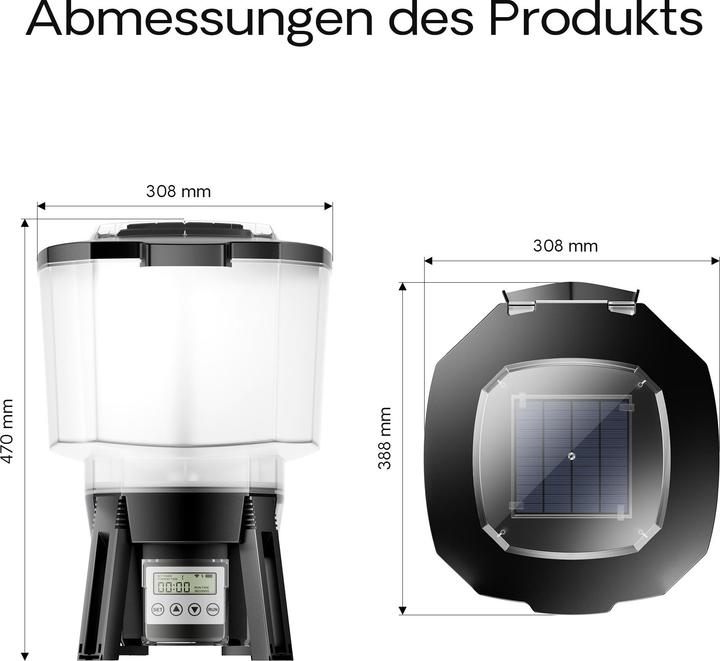 Actual product image SunSun CFF-212 Automatic Fish Feeder 12l Solar Powered Device Garden Koi Ponds (Automatic feeder Digital)