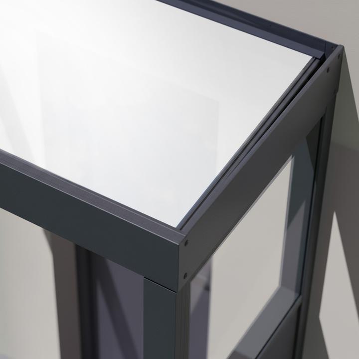 Actual product image Palram CANOPIA | Sophia 3X5 / 1X1.6 Door Awning + SIDEWALL Dark Grey Structure / White Opal Panels