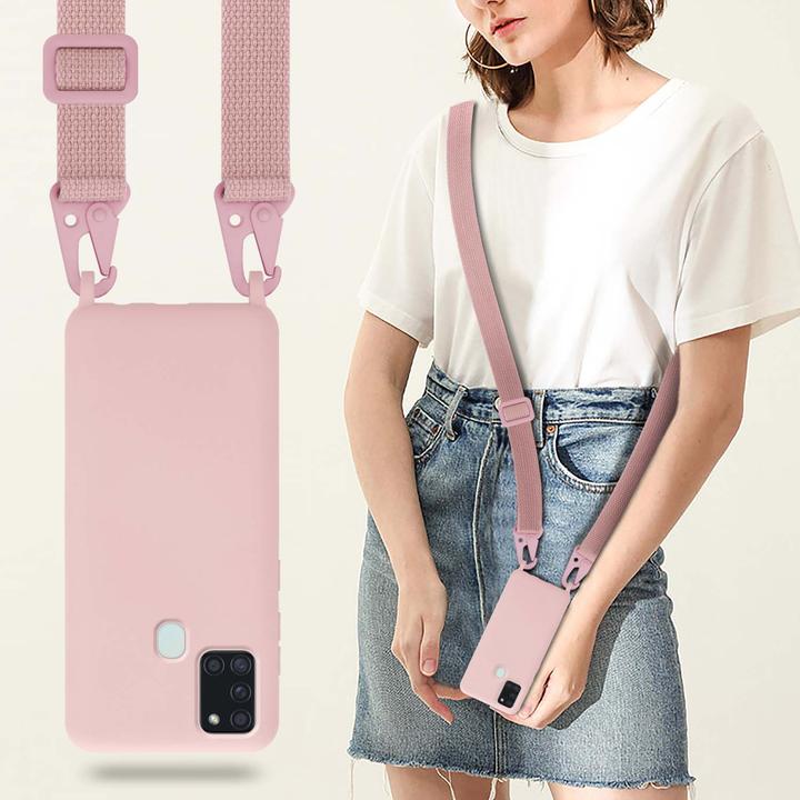 Actual product image Cadorabo TPU Cover Mobile Phone Chain Liquid (Samsung Galaxy A21s)