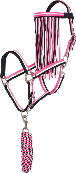 Imperial Riding Nylon halter and lead rope set for horse with fly browband