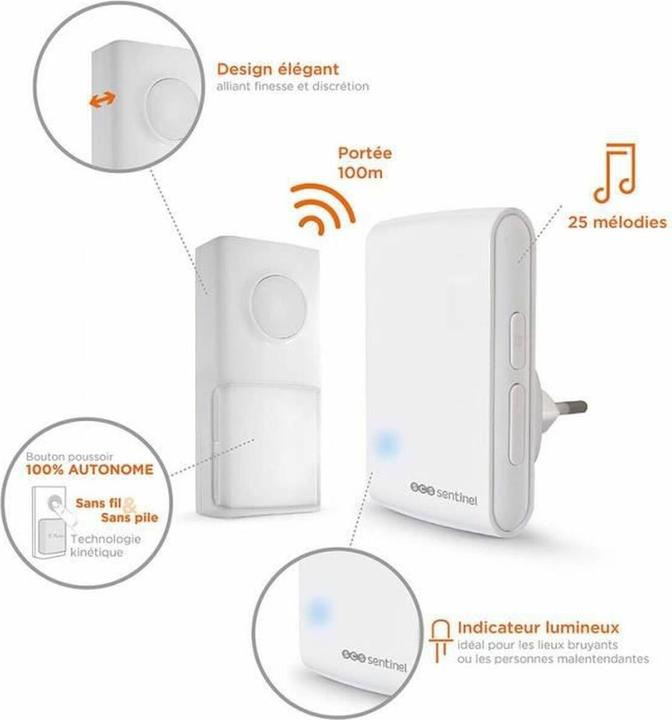 Actual product image SCS Sentinel Buzzer EcoBell 100 (230 V) (Funk, Wireless)