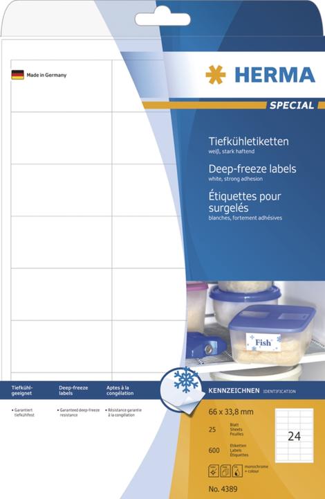 Image du produit Herma Étiquettes de congélation A4
