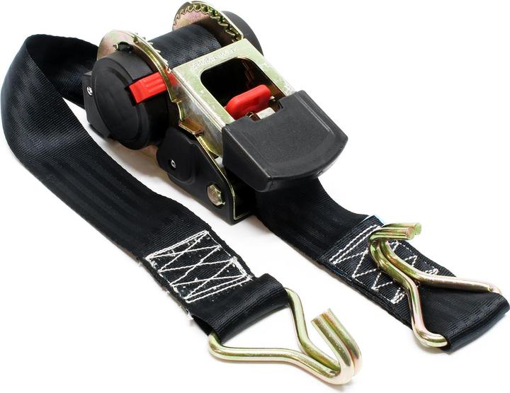 Actual product image Wiltec Ratchet Tie Down Strap Lashing Strap Tensioning Belt 1.8mx50mm 750 daN with Retraction Mechanism