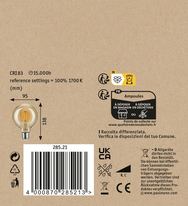 Immagine prodotto Paulmann Globo Vintage (E27, 6 W, 450 lm, 1 x)
