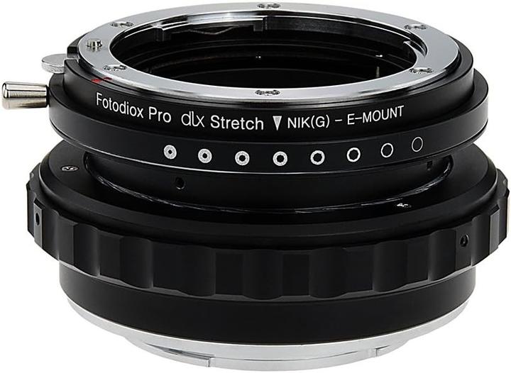 Actual product image Fotodiox DLX Nikon F Mount G-Type to Sony Alpha E Stretch Mount Adapter