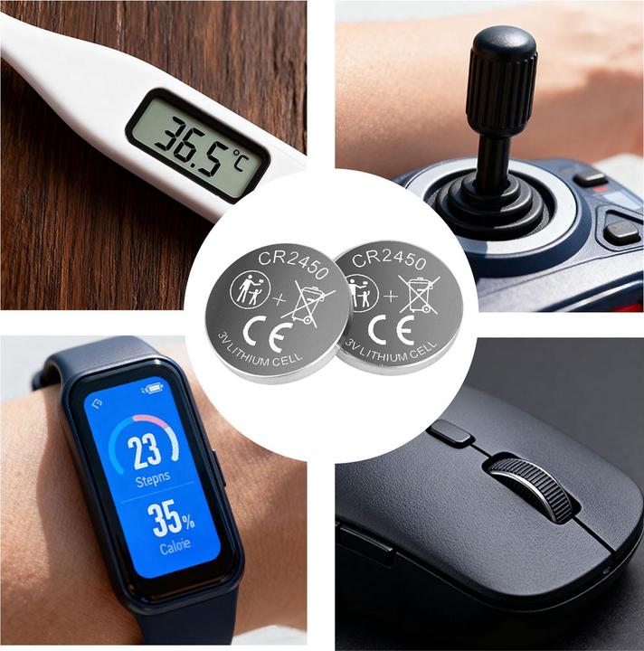 Produktbild Ideoon 10er-Set Knopfzellen CR2450 - Leistungsstarke 3V Lithium Batterien mit 600mAh - Hohe Kapazität (600 mAh)