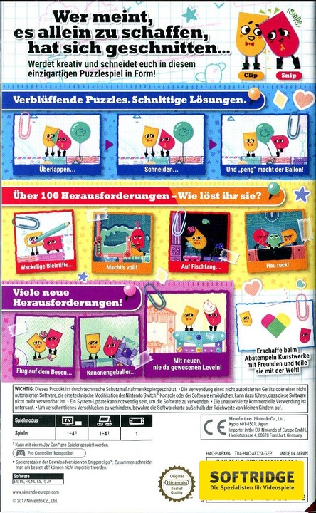 Actual product image Nintendo Snipperclips Plus - Together you cut best! (Switch, DE)