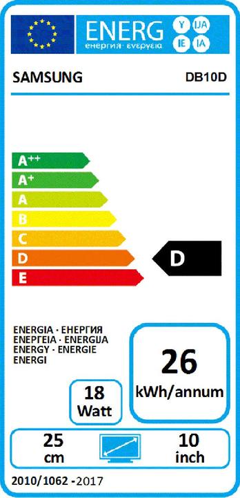 Energie-Label Samsung Db10d (1280 x 800 Pixel, 9.84")