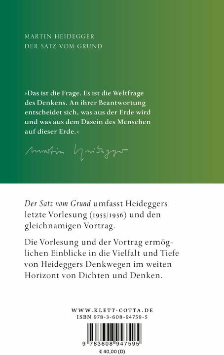 Immagine prodotto La frase del motivo (Tedesco, Martin Heidegger, 2022)