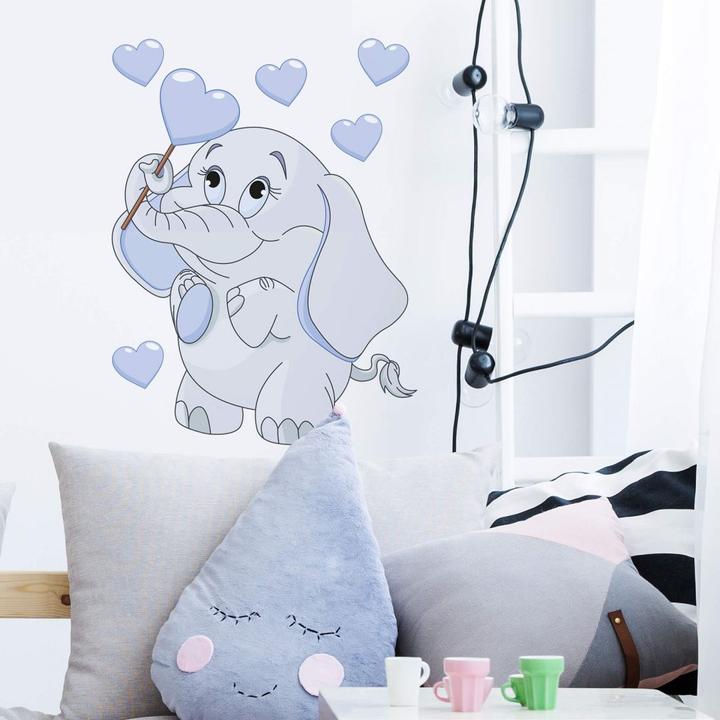 Image du produit Trenddeko Bébé éléphant avec des coeurs (60 x 80 cm)