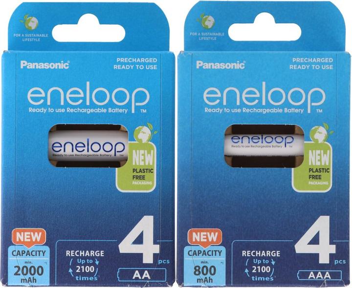 Actual product image Panasonic Eneloop battery combo pack with 4x AA and AAA batteries and 2 AccuCell battery boxes for free (4 pcs., AA, AAA)
