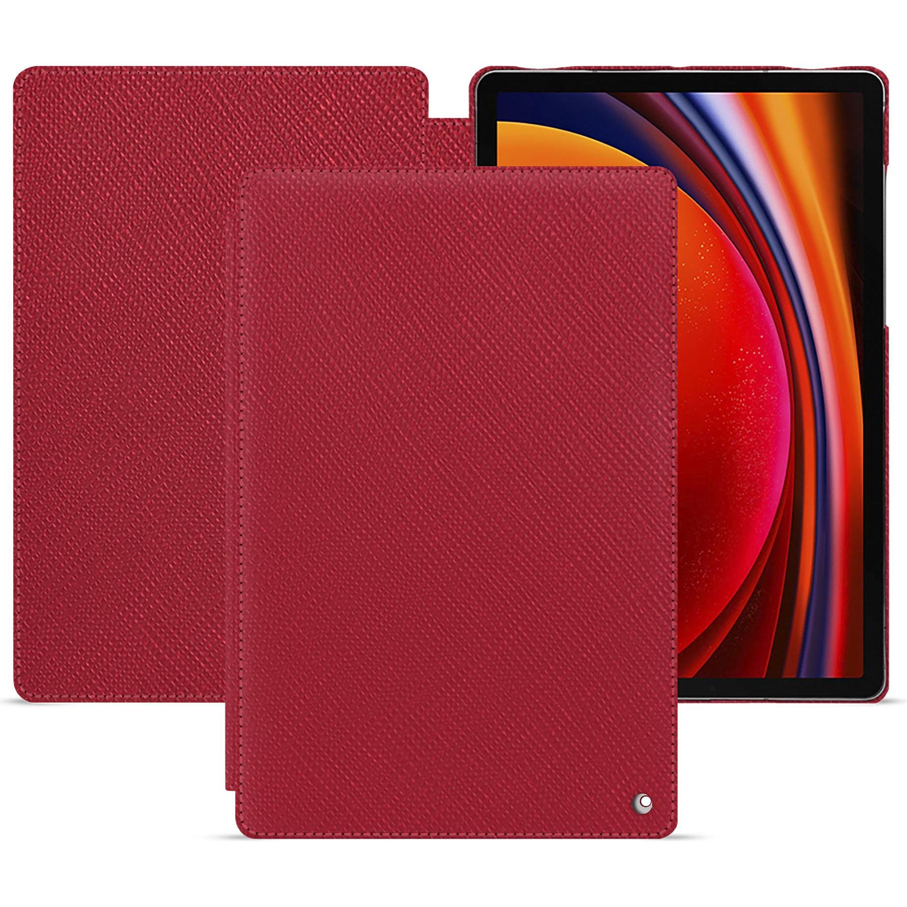 Noreve Lederschutzhülle horizontal (Galaxy Tab S9), Tablet Hülle, Rot