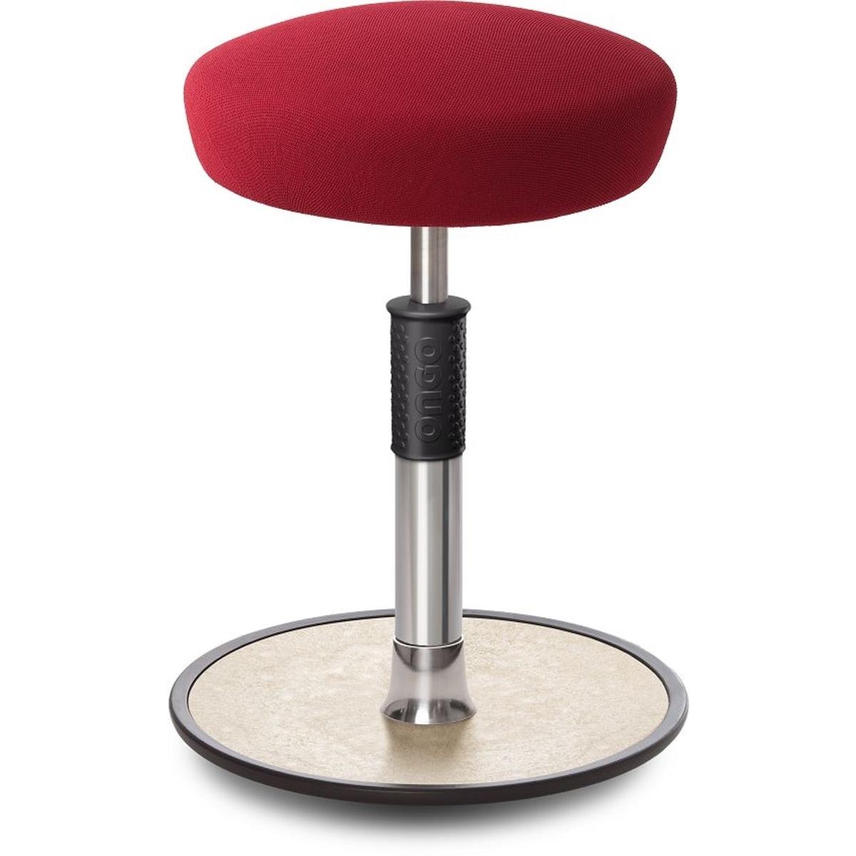 Ongo, Bürostuhl, Sitz- Stehhocker Free Regular Hutsitz Gestrick Dunkelrot chrom /cremeweiss