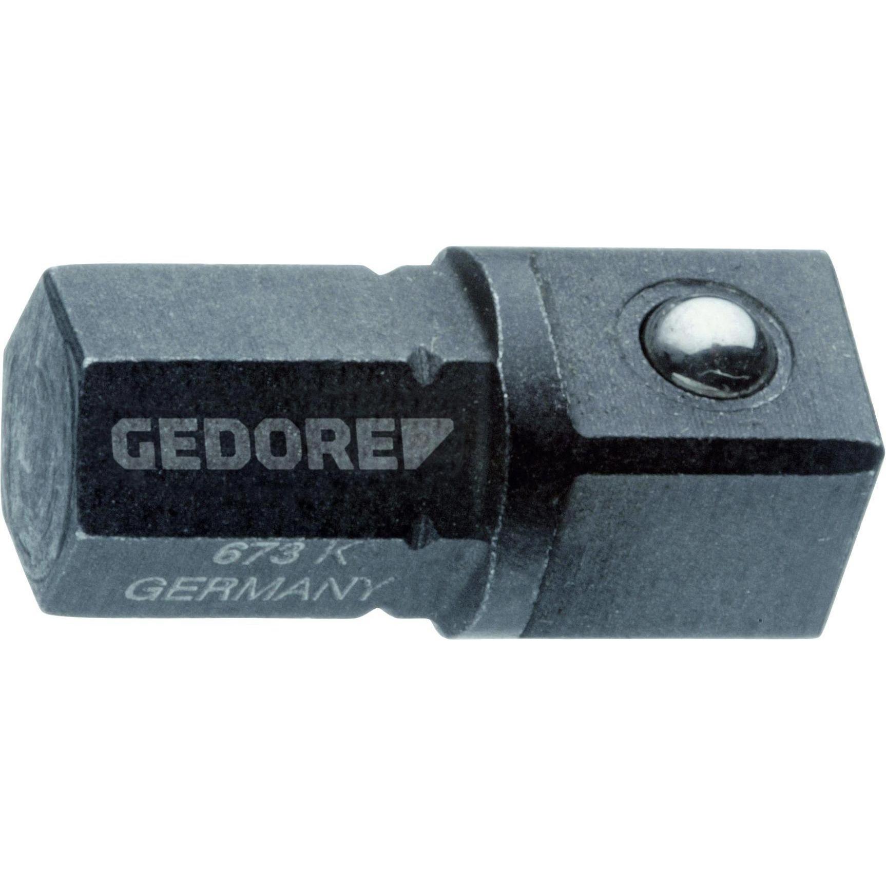 Gedore, Steckschlüssel + Stecknuss, 673 K Einsatz-Halter kurz 1/4" 6-kant - 1/4" 4-kant