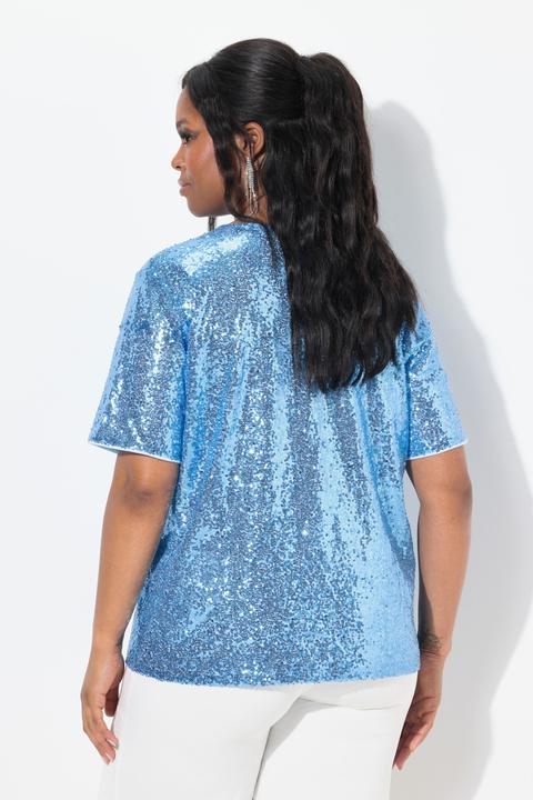 Produktbild Ulla Popken Blusenshirt, Pailletten, V-Ausschnitt, Halbarm (50, 52)
