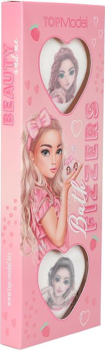 Actual product image Top Model Topmodel - TOPModel Printed Bathfizzers BEAUTY and ME - White, Pink - 30g each (Bath bombs, Bath pearls, 30 g)