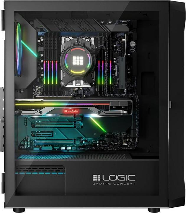 Actual product image Logic PORTOS ARGB MIDI USB 3.0 case black (ATX, mATX)