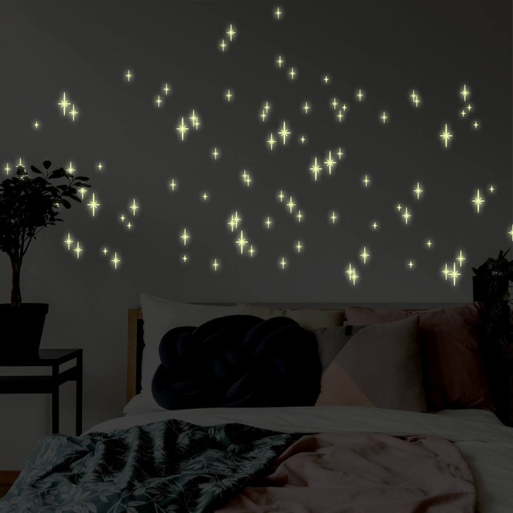 Image du produit Trenddeko Stickers lumineux Ciel étoilé romantique (21 x 28 cm)