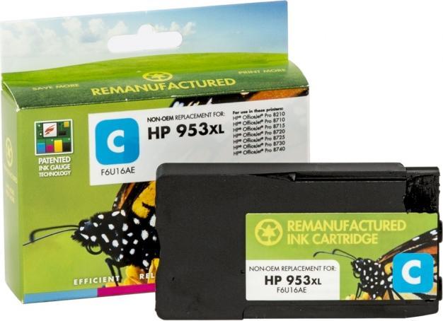 Actual product image Compatible Static-Control HP Ink No.953 XL Cyan (F6U16AE) New chip