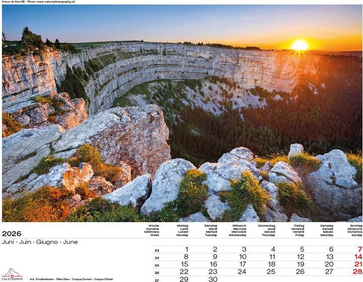 Produktbild Swiss Panorama 2026 (40 x 31 cm)