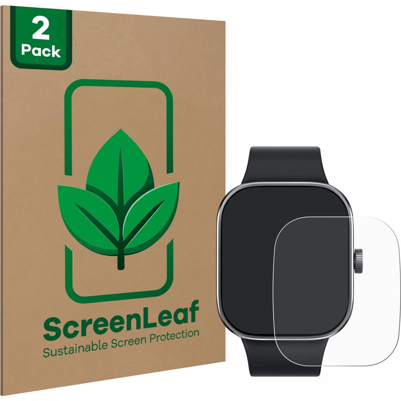 ScreenLeaf Schutzfolie nachhaltiger Displayschutz Displayschutzfolie Folie Klar Transparent, Smartwatch Schutzfolie, Tra...