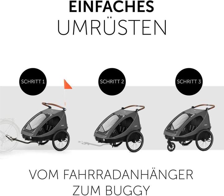 Produktbild Hauck 2in1 Fahrradanhänger Sparset Dryk Duo - für